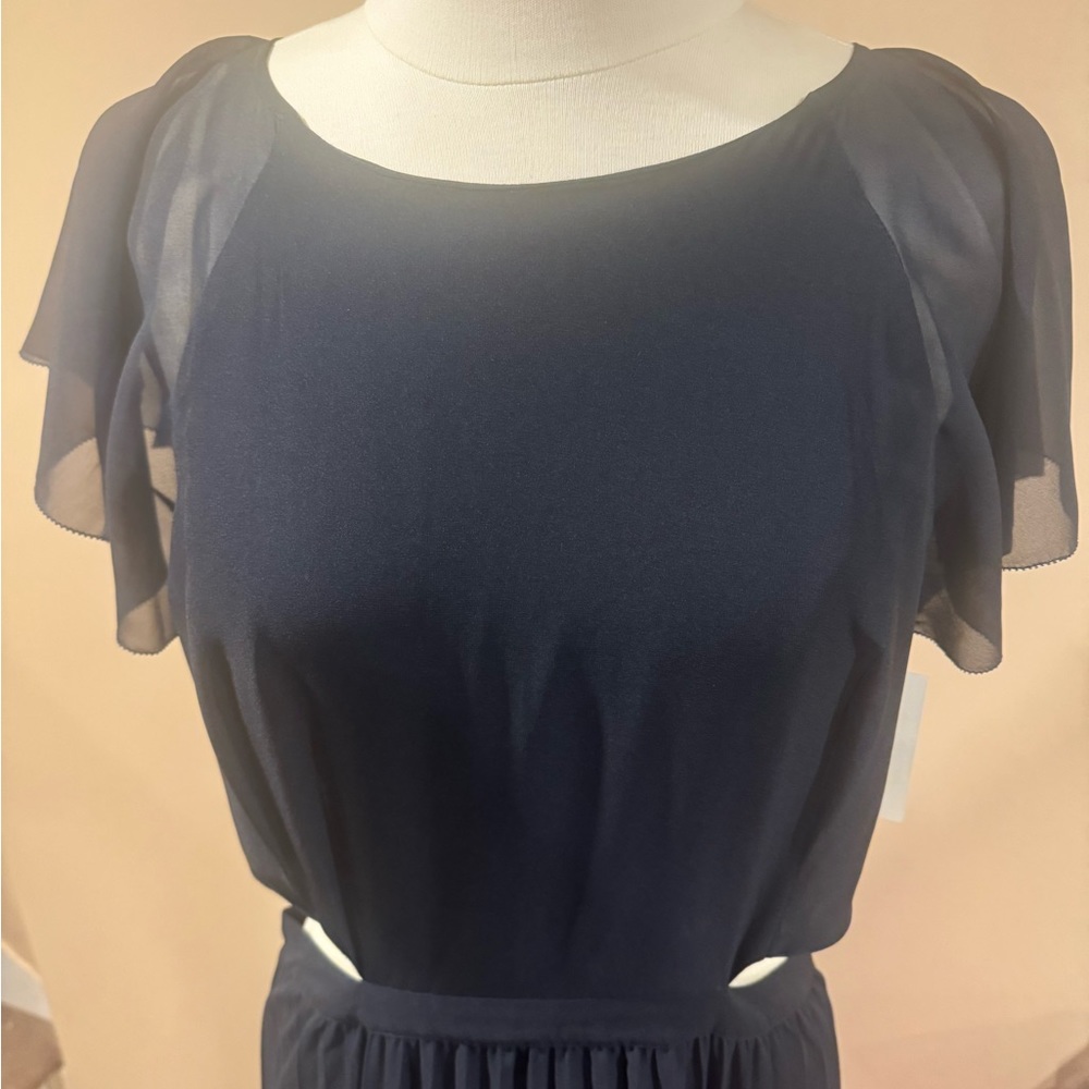 Joie Navy Multicolor Pleated Midi Dress - Picture 11 of 14